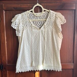 JENNIFER & GRACE CAP SLEEVE EMBELLISHED BLOUSE